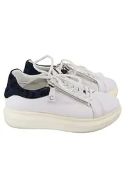 Vorschaubild 1 von Sneaker low Damen Gr. 37 Weiß Reißverschluss Tiermuster Casual