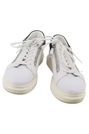 Vorschaubild 3 von Sneaker low Damen Gr. 37 Weiß Reißverschluss Tiermuster Casual