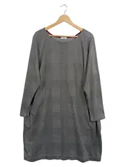 Vorschaubild 1 von Damen Midikleid Gr. 50 Grau kariert Freizeitkleid