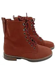 Vorschaubild 2 von Combat Boots Damen Stiefelette Wildleder Braun Gr. 37 Schnürung