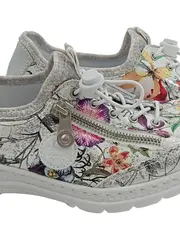 Vorschaubild 2 von Damen Sneaker low Blumenmuster Mehrfarbig Gr. 37 Reißverschluss