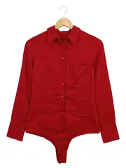 Vorschaubild 1 von Damen Body Shirt Business Rot Gr. 34/XS Langarm
