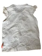 Vorschaubild 2 von Baby Mädchen T-Shirt Gr. 68 Weiß Spitze Ärmellos