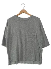 Vorschaubild 1 von Damen T-Shirt Gr. 36/S Grau Meliert Perlen Casual