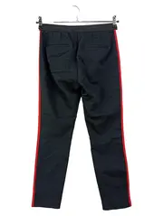 Vorschaubild 2 von Damen Stoffhose Gr. M 38 Schwarz Basic Business mit roten Seitenstreifen