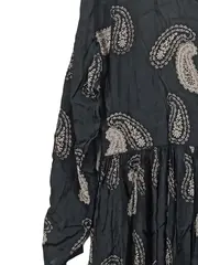 Vorschaubild 3 von Damen Kleid Gr. S Schwarz Paisley Viskose Bohemian Tunika