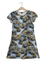 Vorschaubild 1 von Kinder Freizeitkleid Gr. 140 Mehrfarbig Tiermotive Raffungen Baumwolle