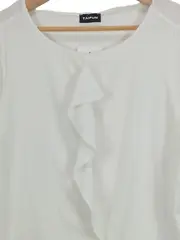 Vorschaubild 3 von Taifun Damen Bluse Weiß Gr. 38/M Feminin mit Rüschen 3/4-Arm