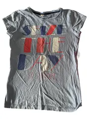 Vorschaubild 1 von T-Shirt Kinder Gr. 164 Blau Kurzarm Casual Schriftzug