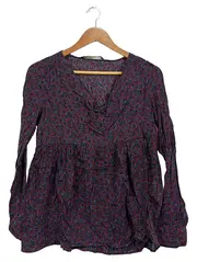 Vorschaubild 1 von Damen Bluse XS Mehrfarbig Paisley Langarm Viskose