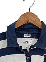 Vorschaubild 4 von Damen Poloshirt Gestreift Blau Weiß Gr. M mit H Logo