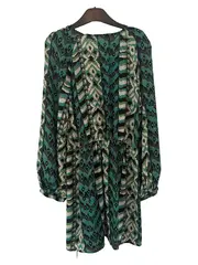 Vorschaubild 2 von Damen Businesskleid XS Mehrfarbig Modern Print Langarm