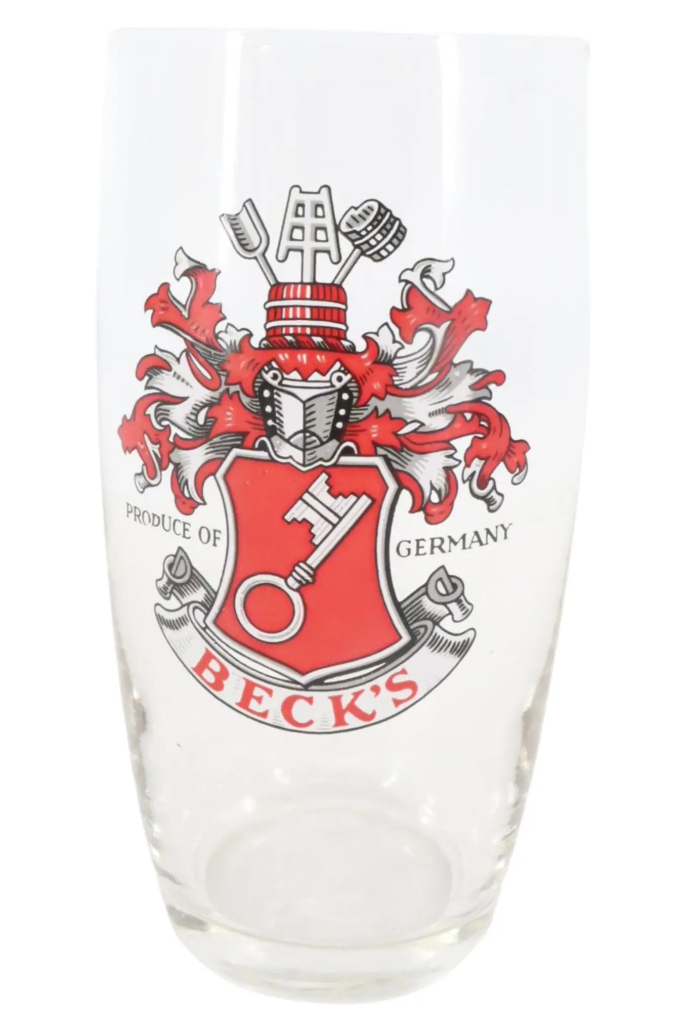 BECK'S Bierglas 11cm Transparent Wappen Motiv Sammlerstück