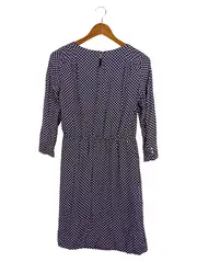 Vorschaubild 2 von MARC O POLO Damen Blusenkleid Gr. 36/S Blau gepunktet Viskose Midikleid