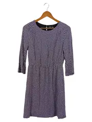 Vorschaubild 1 von MARC O POLO Damen Blusenkleid Gr. 36/S Blau gepunktet Viskose Midikleid