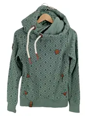 Vorschaubild 1 von Damen Hoodie Kapuzenpullover Anker Muster Grün Gr. S