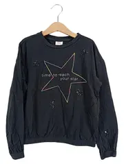 Vorschaubild 1 von Mädchen Pullover Grau Gr. 140 Sterne Pailletten Langarm Casual