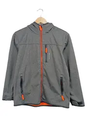 Vorschaubild 1 von Vigga Kinder Softshelljacke Kapuze meliert Grau Outdoor Sport Gr. 158