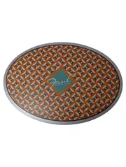 Vorschaubild 1 von Schmuckschatulle Oval Vintage Braun Metall Geometrisch