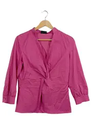 Vorschaubild 1 von Taifun Damen Bluse Wickeloptik Pink Gr. 36 S Langarm feminin