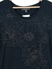 Vorschaubild 2 von Damen T-Shirt ärmellos floral L schwarz Polyester Viskose