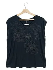 Vorschaubild 1 von Damen T-Shirt ärmellos floral L schwarz Polyester Viskose