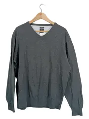 Vorschaubild 1 von Herren Pullover V-Ausschnitt Pima Baumwolle Grau Gr. XL