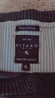 Vorschaubild 2 von Herren Pullover V-Ausschnitt Pima Baumwolle Grau Gr. XL