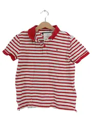 Vorschaubild 1 von Kinder Poloshirt Gr. 140 rot weiß gestreift Baumwolle