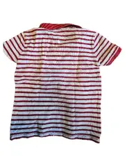Vorschaubild 3 von Kinder Poloshirt Gr. 140 rot weiß gestreift Baumwolle