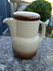 Vorschaubild 3 von Thomas Kaffeekanne Keramik Vintage Beige Strukturmuster mit Deckel