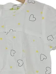 Vorschaubild 4 von Mädchen Bluse Gr. 138 cm Weiß Charmant mit Herzen Kurzarm