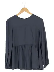 Vorschaubild 1 von Bluse Damen Grau Gr. 36/S Elegant Klassisch Langarm Modal