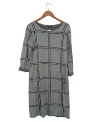 Vorschaubild 1 von Damen Strickkleid Gr. 38 Grau Kariert Casual