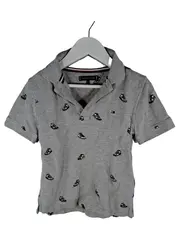 Vorschaubild 1 von Poloshirt Kinder Gr. 116 Grau Sneaker Muster Baumwolle