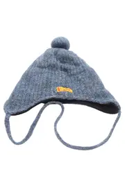 Vorschaubild 2 von Kinder Mütze Gr. 49 Blau Wolle Bommel Bären-Applikation Wintermütze