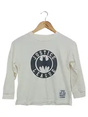 Vorschaubild 1 von Kinder Langarmshirt Gr. 122 Weiß Batman Logo Print Casual