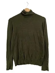 Vorschaubild 1 von Knit Damen Rollkragenpullover Oliv Gr. M Langarm Knöpfe