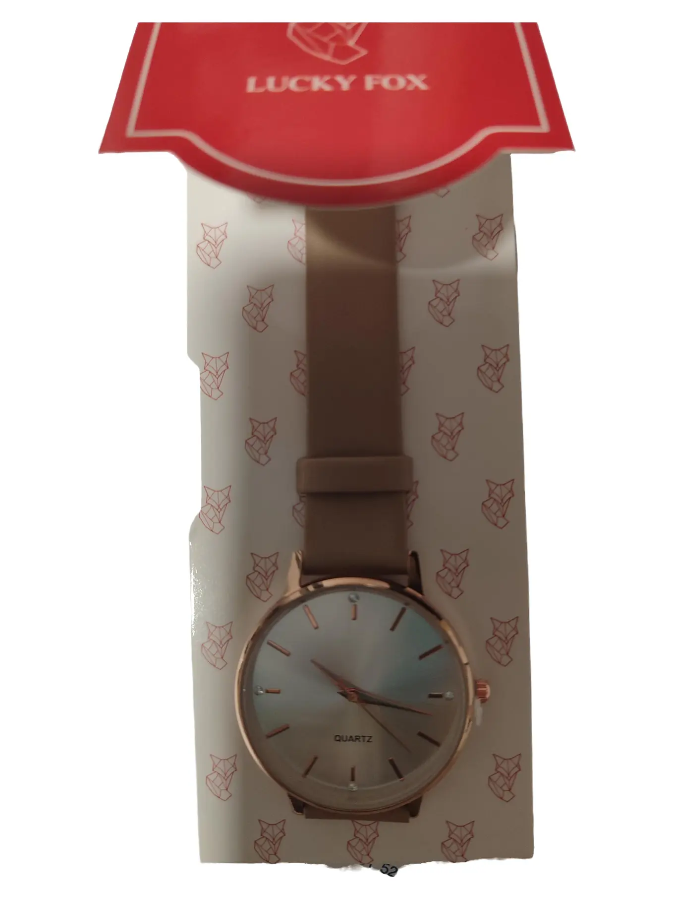 LUCKY FOX Damenuhr Damen Quarz Uhr Silber Zifferblatt Lederarmband Casual