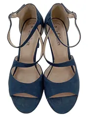 Vorschaubild 2 von Damen Pumps Blau Wildleder Elegant Klassisch 38 Schnallen 9cm