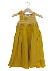Vorschaubild 1 von Mädchen Sommerkleid Gr. 92 Gelb Gestreift Baumwolle