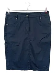 Vorschaubild 1 von Damen A-Linienrock Gr. 38/M Blau Lyocell Midirock Casual