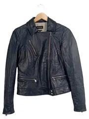 Vorschaubild 1 von Damen Lederjacke Gr. 36/S Blau Modern Casual