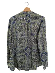 Vorschaubild 2 von Damen Bluse 38/M Blau Paisley Vintage Elegant Langarm