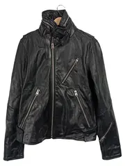 Vorschaubild 1 von Lederjacke Herren M Schwarz Modern Freizeit Reißverschluss