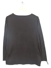 Vorschaubild 2 von Damen T-Shirt Gr. 40/L Schwarz Langarm Schriftzug Blumenmuster