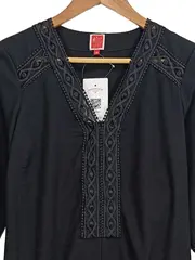 Vorschaubild 3 von Tunikakleid Damen Gr. 38/M Schwarz Spitze Boho