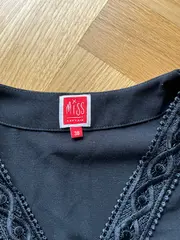 Vorschaubild 6 von Tunikakleid Damen Gr. 38/M Schwarz Spitze Boho