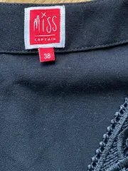 Vorschaubild 7 von Tunikakleid Damen Gr. 38/M Schwarz Spitze Boho