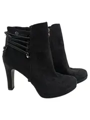 Vorschaubild 1 von Damen Stiefeletten Gr. 38 Schwarz Elegant Reißverschluss Absatzschuhe
